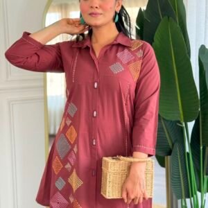 Cotton Mirror Work Co-ord Set
