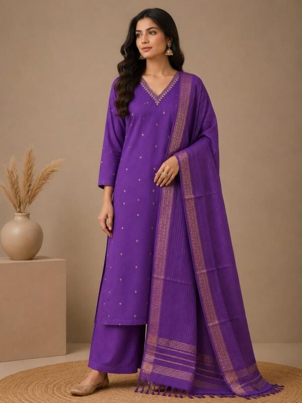 Cotton Zari 3PC Set