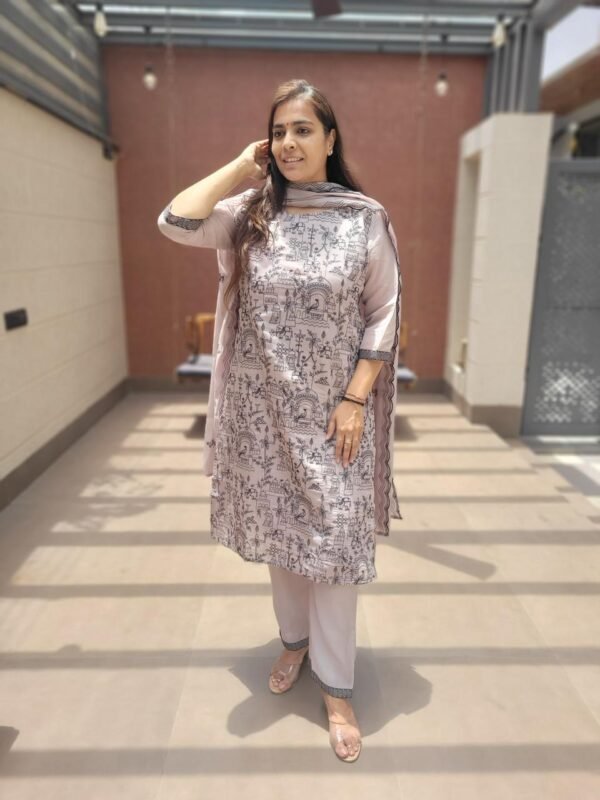 Mul Chanderi Embroidered Set