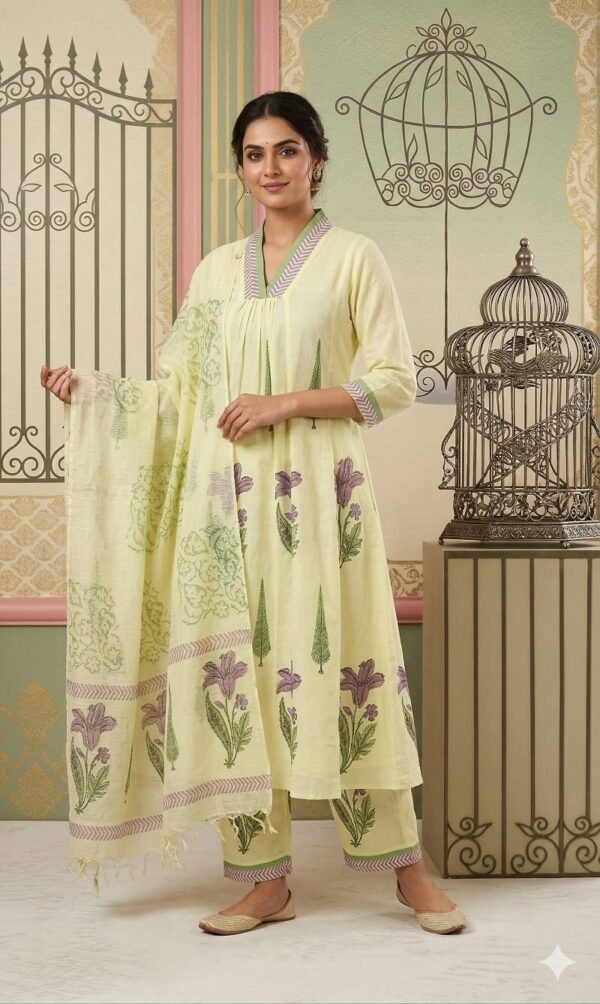 Handblock Cotton A-Line 3PC Set