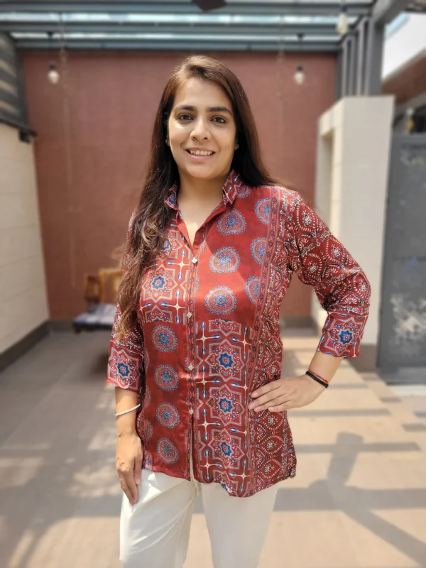 Natural Crepe Handwork Tunic