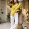 Natural Crepe Handwork Tunic