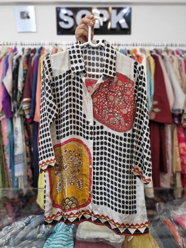 Designer Natural Crepe Shirt Tunic