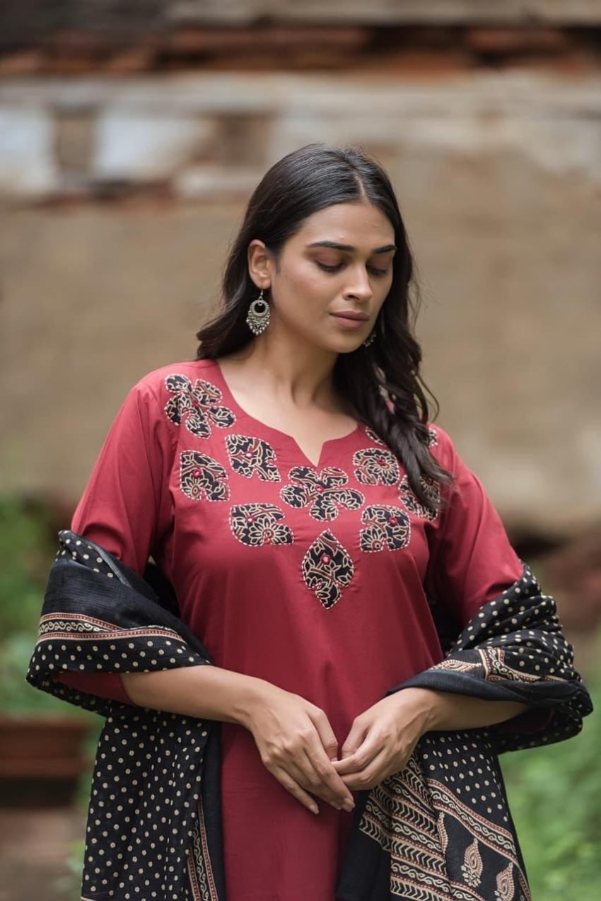 Cotton 3PC Set with Original Kalamkari