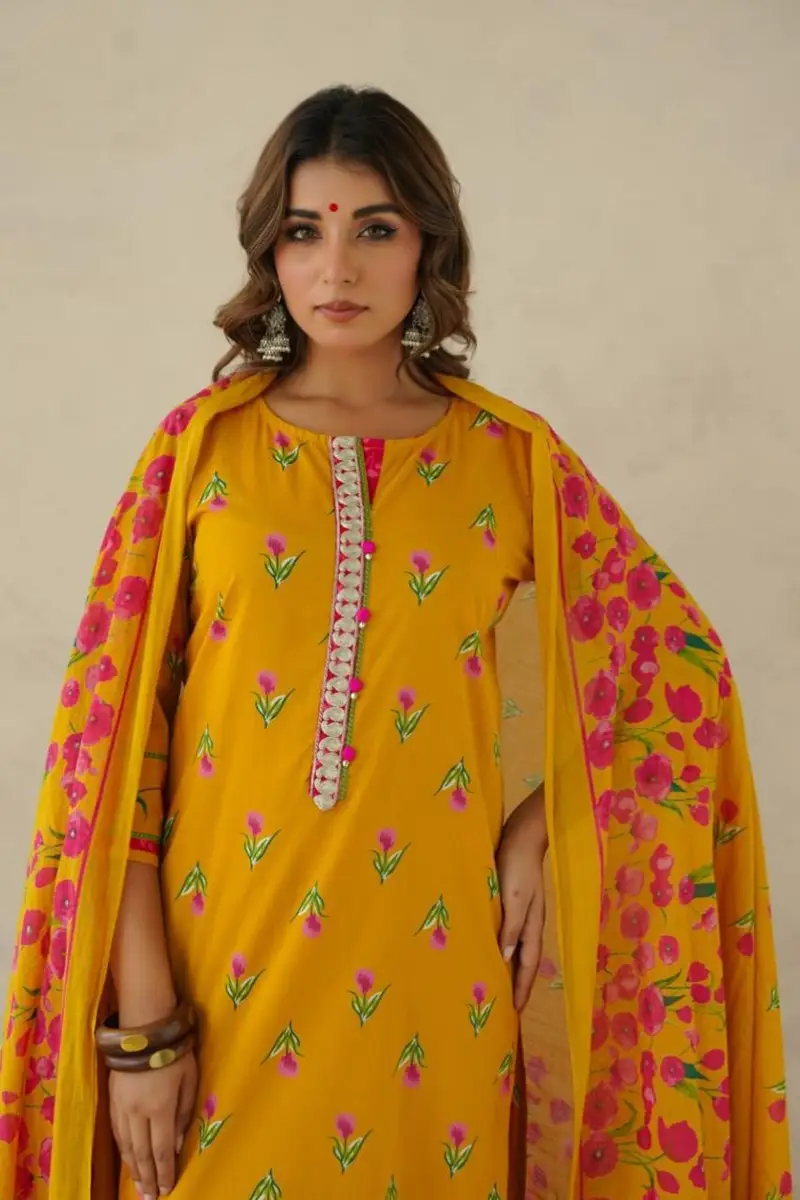 3PC Suit Set with Zari Embroidery